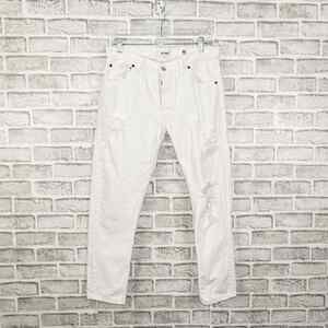 RE/DONE x LEVI'S Straight Skinny Denim Jeans white Distressed Rip Size 29
